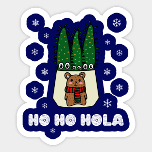 Ho Ho Hola - Eves Pin Cacti In Christmas Bear Pot Sticker